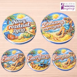 Emerytura - przypinka 56 mm