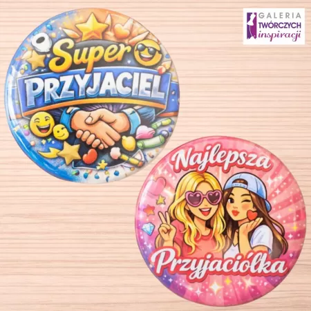 Przyjaźń - przypinka 56 mm