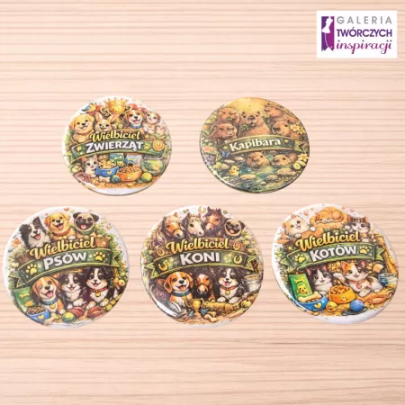 Zwierzęta - przypinka 56 mm