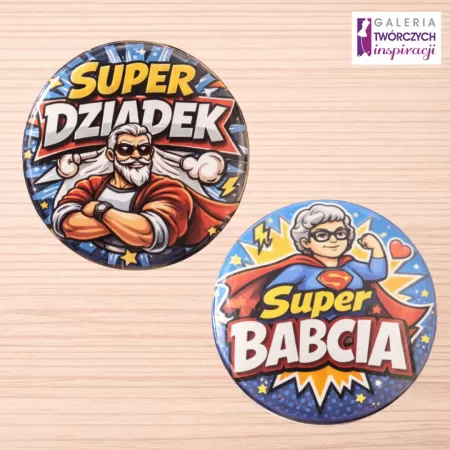 Dziadkowie - przypinka 56 mm