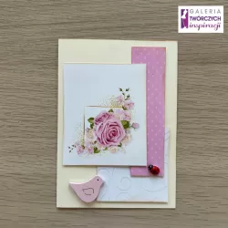 Kartka okolicznościowa z różami – 10,5 x 15 cm