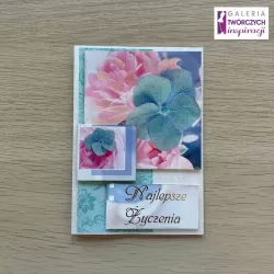Kartka okolicznościowa „Błękitny kwiat” - 15 na 10,5 cm