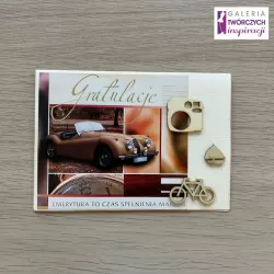 Kartka okolicznościowa „Gratulacje – Emerytura to czas spełnienia marzeń” - 10,5 x 15 cm