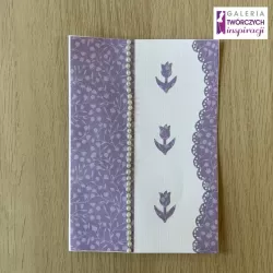 Kartka okolicznościowa „Fioletowe tulipany” - 17 x 12 cm