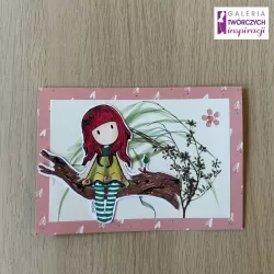 Kartka okolicznościowa „Dziewczynka na gałęzi” - 12 x 17 cm