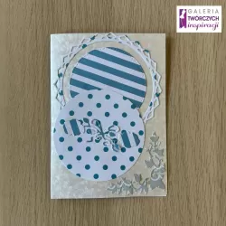 Kartka okolicznościowa „Niebieskie prezenty” - 10,5 na 15 cm
