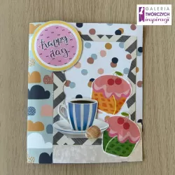 Kartka okolicznościowa „Happy Day” - 15 x 12,5 cm