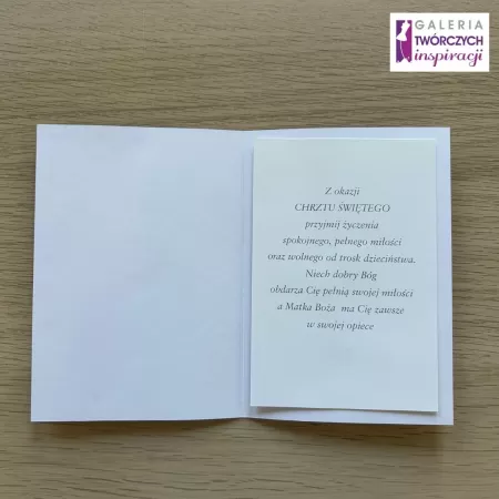 Kartka na Chrzest Święty „Granatowe motyle” - 15 na 10,5 cm