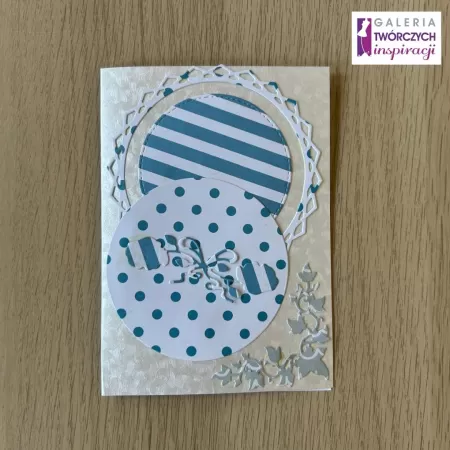 Kartka okolicznościowa „Niebieskie prezenty” - 10,5 na 15 cm