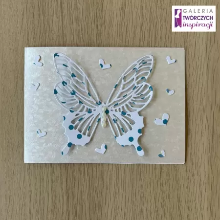 Kartka okolicznościowa „Ażurowy motyl” - 10,5 x 15 cm